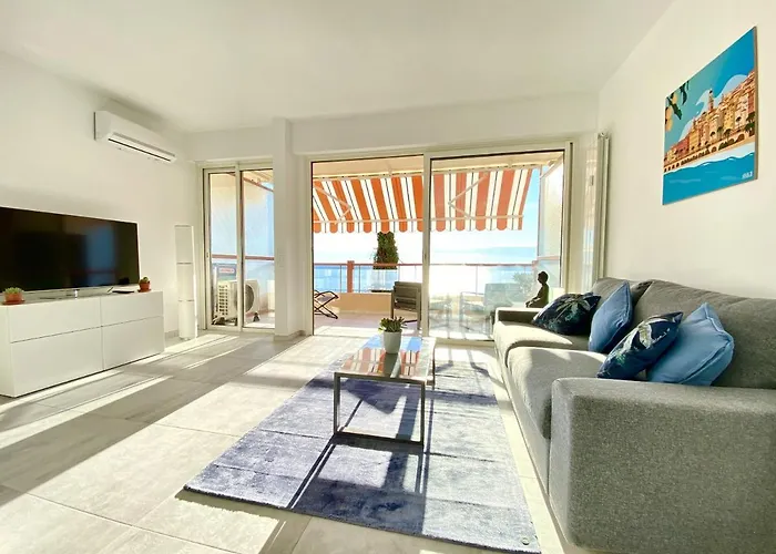 Le Vigia-vue Mer-terrasse-climatisation-parking * Menton