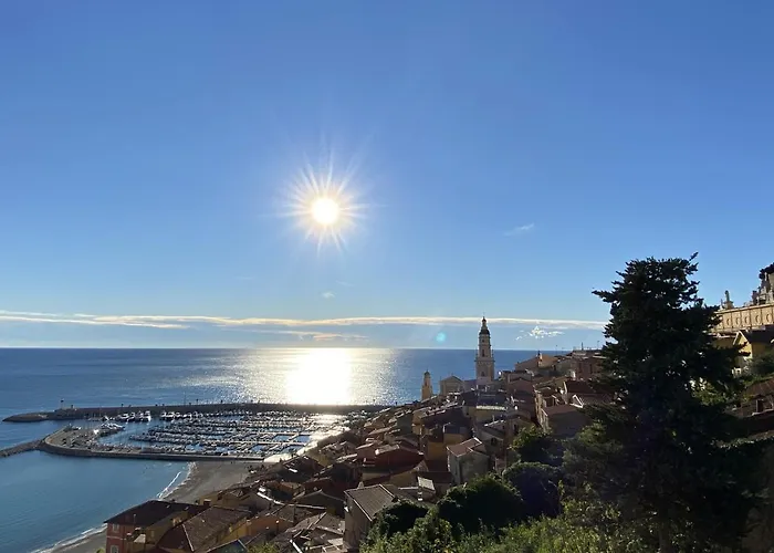 公寓 Le Vigia-vue Mer-terrasse-climatisation-parking 芒通