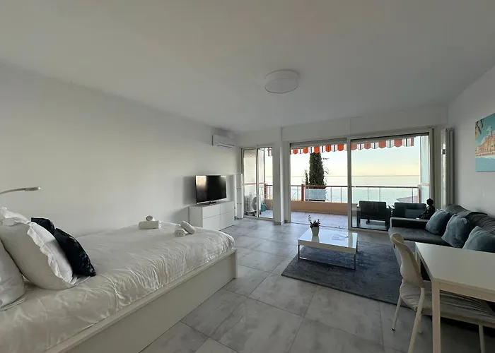 Le Vigia-vue Mer-terrasse-climatisation-parking * Menton